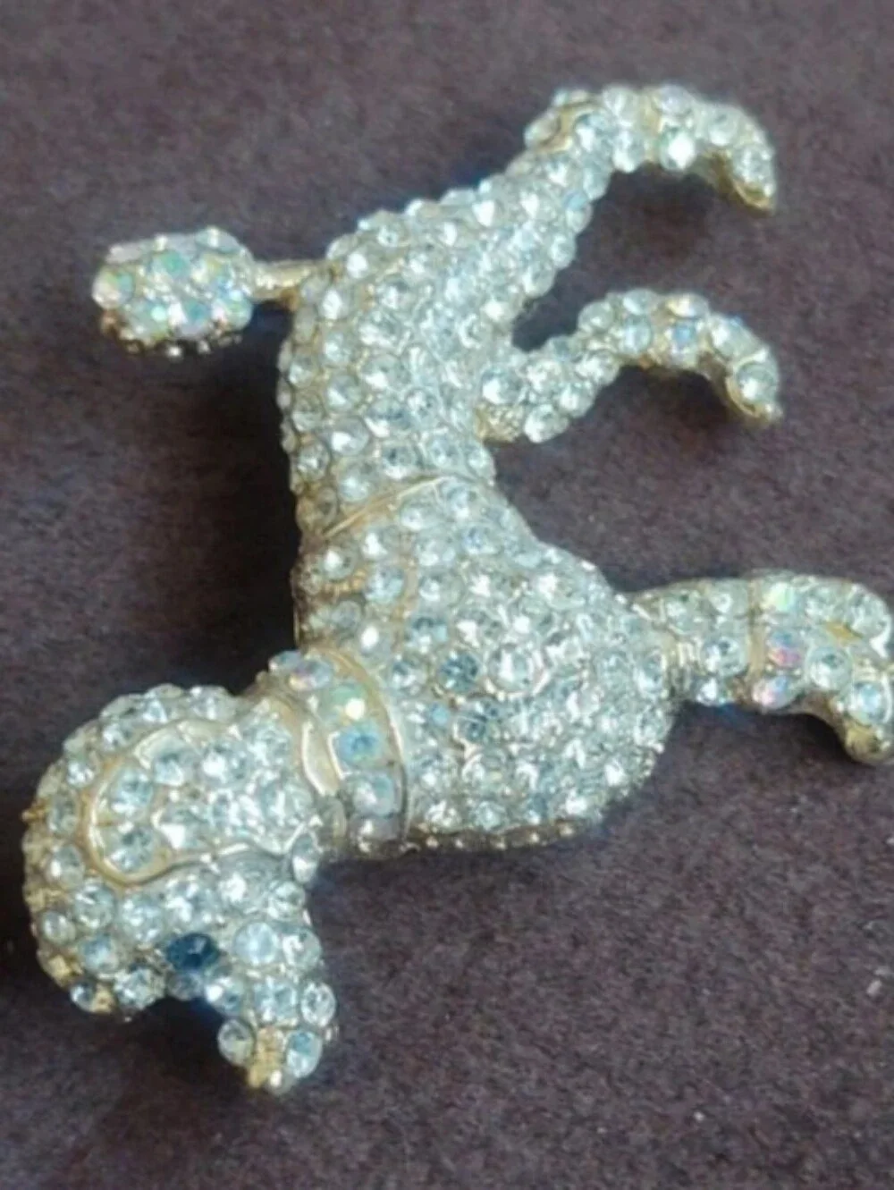Crystal Poodle Dog Brooch